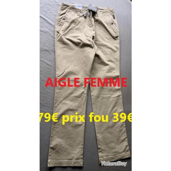 PANTALON  AIGLE STRECH FEMME ASAYA CORDE T 42      60390-42