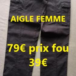 PANTALON  AIGLE STRECH SHINGLE FEMME NOIR T 44      60452-44