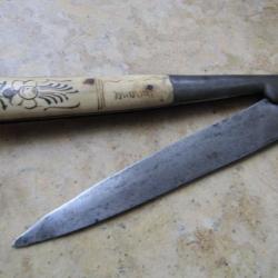 grande belle vendetta  Corse miséricorde couteau traditionnel XIX°19°siecle manche Os 37cm Corsica