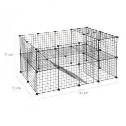 Enclos modulable pour petits animaux cage intérieur 2 niveaux maillet en caoutchouc offert cochon d