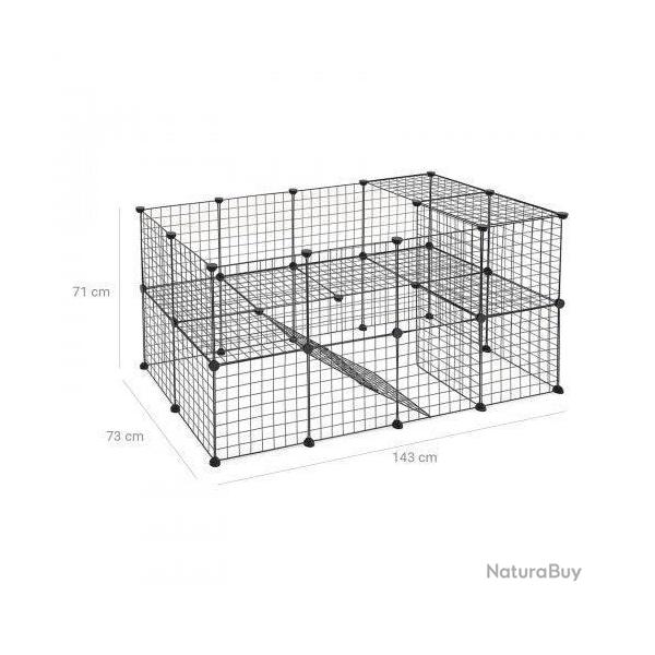 Enclos modulable pour petits animaux cage intrieur 2 niveaux maillet en caoutchouc offert cochon d