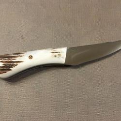Couteau artisanal Le Garenne® bois de cerf lame miroir