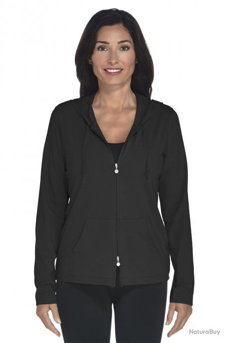 Coolibar, Gilet long fin pour Femmes ZnO , noir