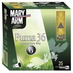 25 CARTOUCHES MARY ARM PUMA 36 BJ CAL 12 PLOMB