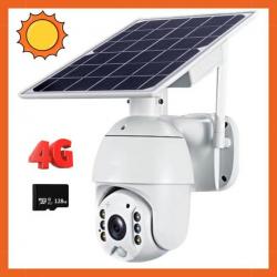 Caméra de surveillance solaire 4G avec batterie 1500 mAh - Carte 128GO Livraison gratuite et rapide