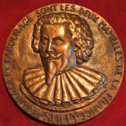 medaille de bronze SULLY labourage et paturage sont les deux mamelles de la France avec ecrin cuir
