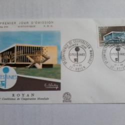enveloppe 1° jour émission histoirique  FDC N° 634 1968.