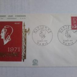 enveloppe 1° jour émission histoirique  FDC N° 744 1971