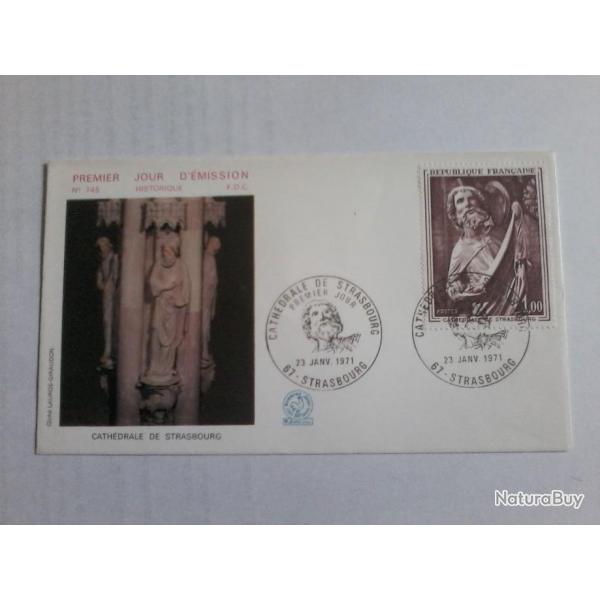 enveloppe 1 jour mission histoirique  FDC N 745 1971