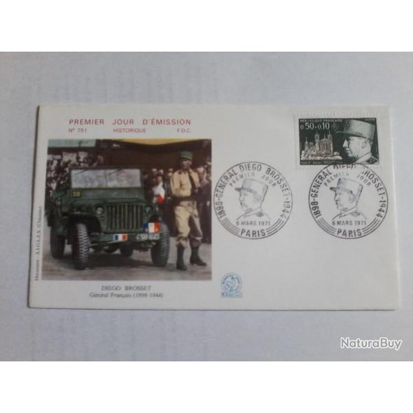 enveloppe 1 jour mission histoirique  FDC N 751 1971