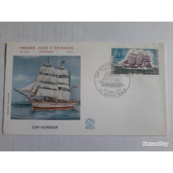 enveloppe 1 jour mission histoirique  FDC N 755 1971