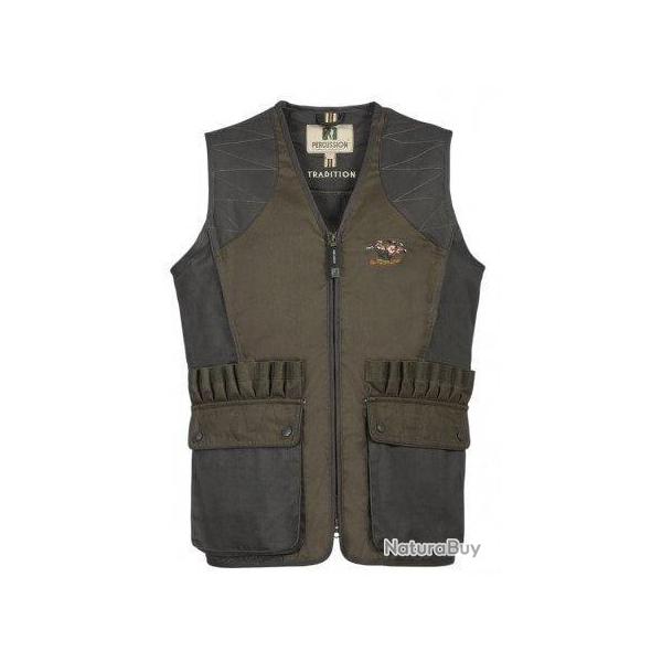 Gilet de chasse sans manches Tradition broderie sanglier Percussion