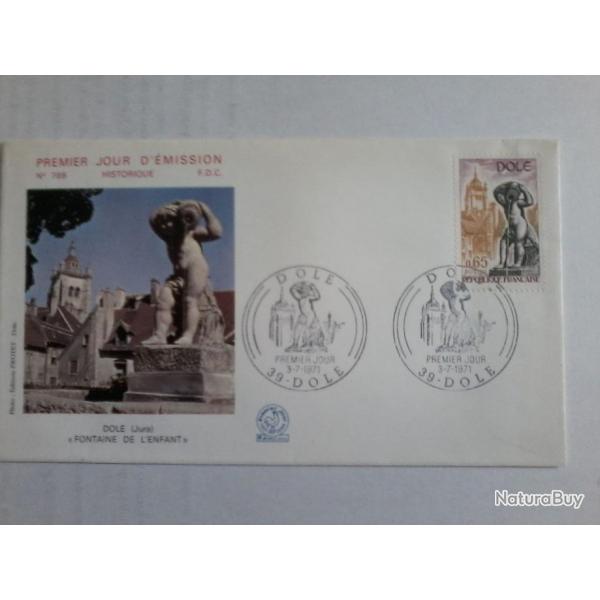 enveloppe 1 jour mission histoirique  FDC N 768 1971