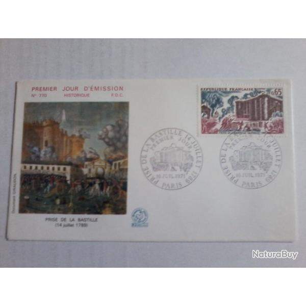 enveloppe 1 jour mission histoirique  FDC N 770 1971