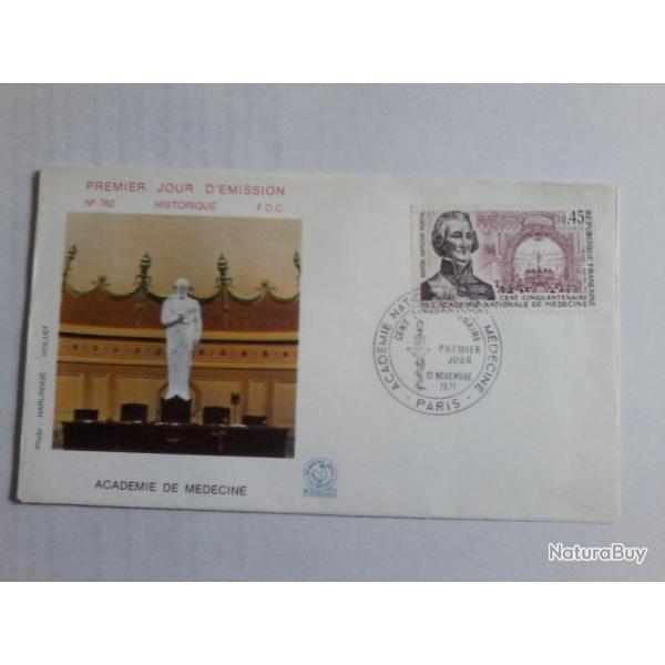 enveloppe 1 jour mission historique  FDC N 782 1971