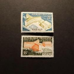 timbres UNESCO 35 et 20 fcs 19458 N°1177 et 1178 neuf sans charnière