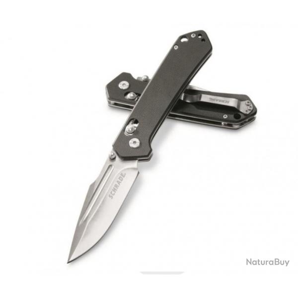 Couteau Schrade Divergent Pivot Lock Lame Acier AUS-8 IKBS Manche G10 Clip SCH1136032
