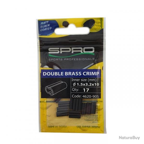 Tube de sertissage Spro Matte Black Double Brass Crimp par 17 0,7x1,5x6mm