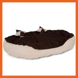 Canapé pour chien - Lavable - Réversible - 110x80cm - 2 coussins - Beige et marron- Anti-griffures