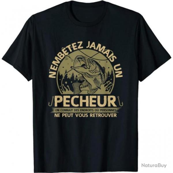 T-Shirt Pcheur Pcheuse Design Humour Bonne Qualit Cadeau Femmes Hommes N'Embtez le Pcheur