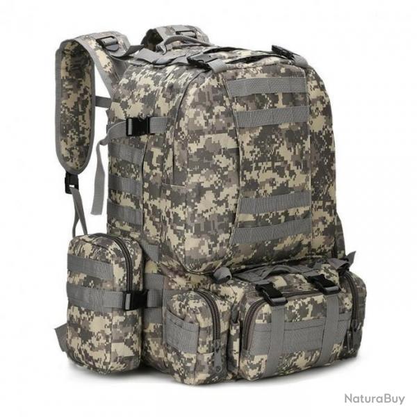 Grand Sac  Dos 55L Tactique Militaire Multifonction Camouflage Randonne Camping Chasse