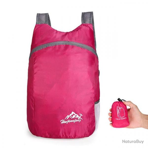 Sac  Dos Pliable Ultralger 15L Impermable Homme Femme pour Camping Randonne Rose Neuf