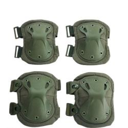 Genouillères et Coudières Tactiques Militaires Équipement Protection Airsoft Chasse Kaki Neuf
