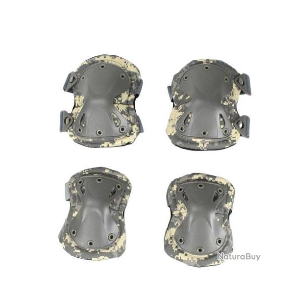 Genouillres et Coudires Tactiques Militaires quipement Protection Airsoft Chasse Camo 2 Neuf FR
