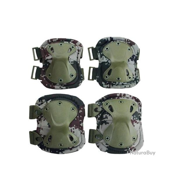 Genouillres et Coudires Tactiques Militaires quipement Protection Airsoft Chasse Camo 3 Neuf FR