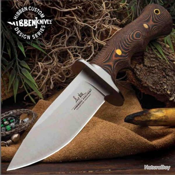 Couteau Gil Hibben Tundra Bushcraft Lame Acier 420HC Manche G10 Etui Cuir GH5110