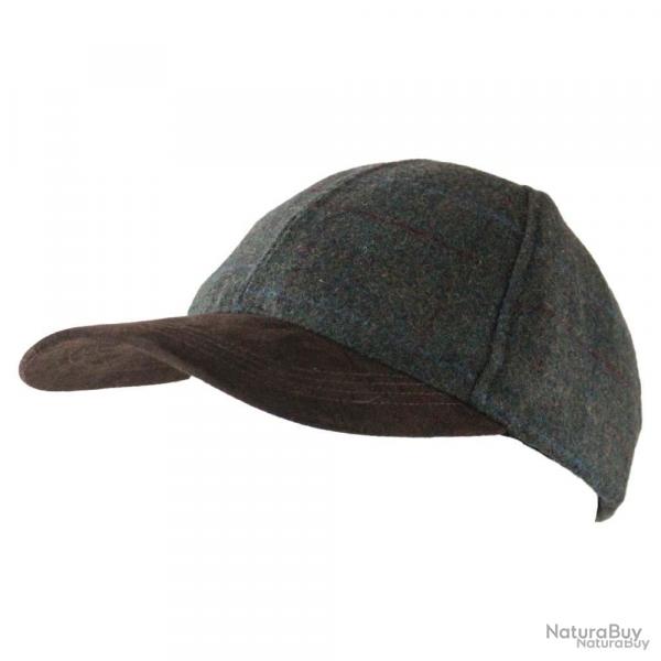 Casquette en laine  carreaux kaki marron