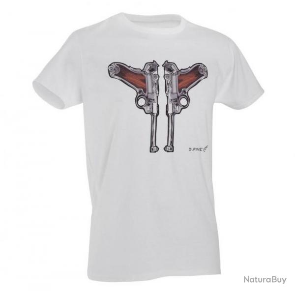 T-Shirt D.Five avec paire de Lugers Blanc