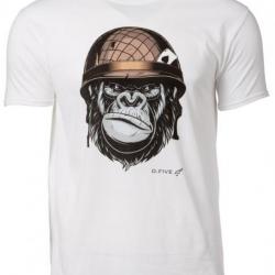 T-Shirt D.Five Monkey with Helmet Blanc