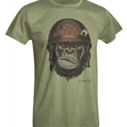 T-Shirt D.Five Monkey with Helmet Vert