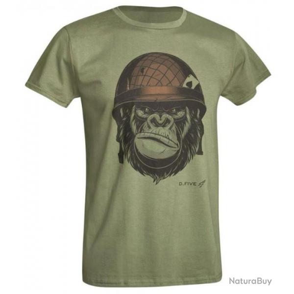 T-Shirt D.Five Monkey with Helmet Vert