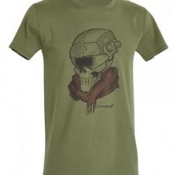 T-Shirt D.Five Skull with Helmet Vert (Taille L)