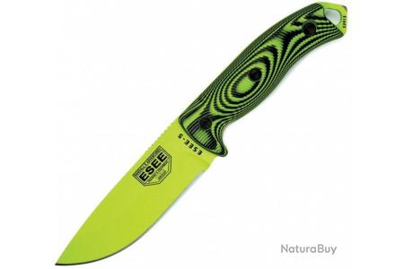 Buy the ESEE ES5PVG007 Model 5 3D Fixed Blade Knife in Venom Green