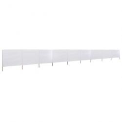 Paravent 9 panneaux Tissu 1200 x 80 cm Blanc sable 47186