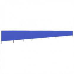 Paravent 9 panneaux Tissu 1200 x 80 cm Bleu azuré 47191