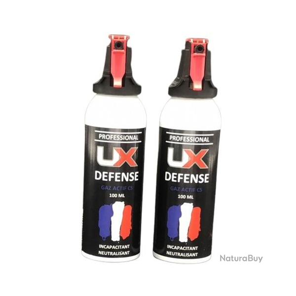 UX PRO / UMAREX - Lot de 2 Bombes Spray GAZ ACTIF CS 100 ml de dfense UMAREX