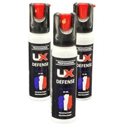 UX PRO / UMAREX - 3X Bombe Spray GAZ ACTIF CS 25 ml de défense.
