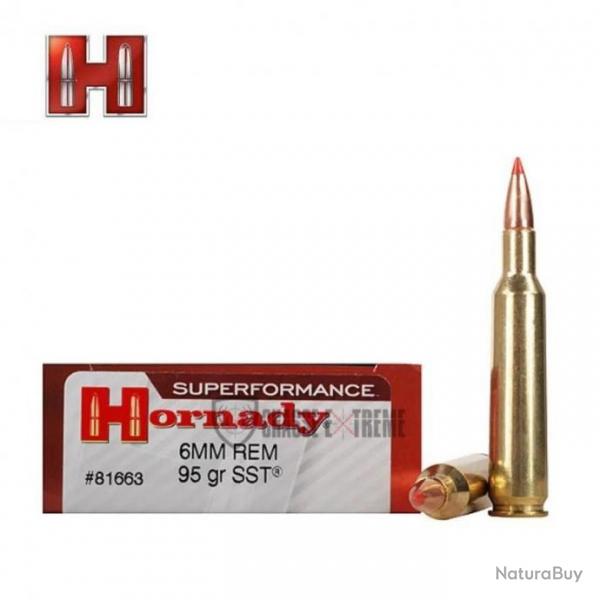 20 Munitions HORNADY Superformance 6mm Rem 95 Gr Sst