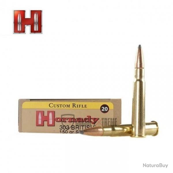 20 Munitions HORNADY Custom 303 British 150 Gr Interlock Sp