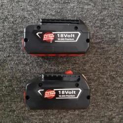 Lot de 2 batteries adaptables pour machine Bosch 18V - 1€ sans prix de réserve !!