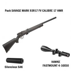 Pack SAVAGE MARK 93R17 FV CALIBRE 17 HMR Montage médium