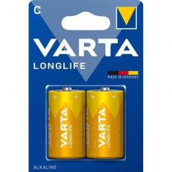 2 Piles Alcalines C / LR14 Varta LongLife