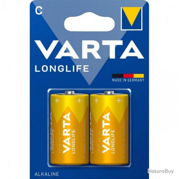 2 Piles Alcalines C / LR14 Varta LongLife