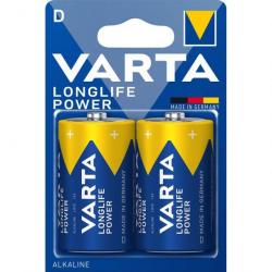 2 Piles Alcalines D / LR20 Varta LongLife Power