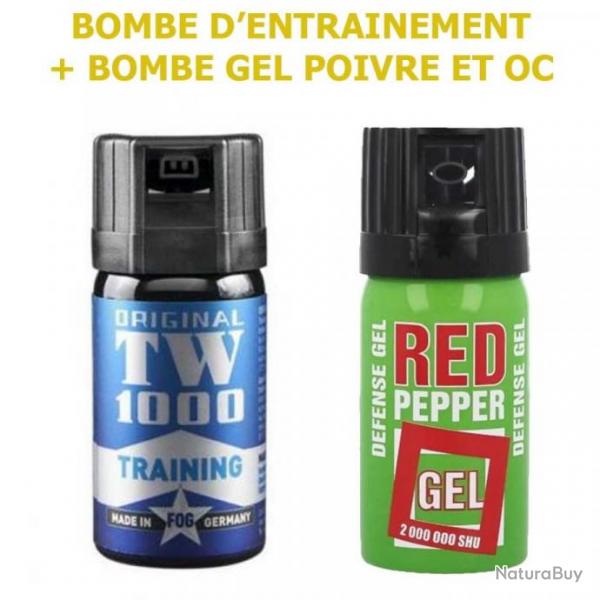Spray BOMBE d'entranement Man Training-Fog 40 ml + BOMBE GEL AU POIVRE SHARG 40ML