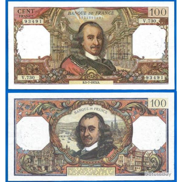 France 100 Francs 1973 5 Juillet Billet Corneille Pierre Franc